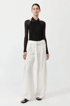St. Agni Semi Sheer Loop Top - Black