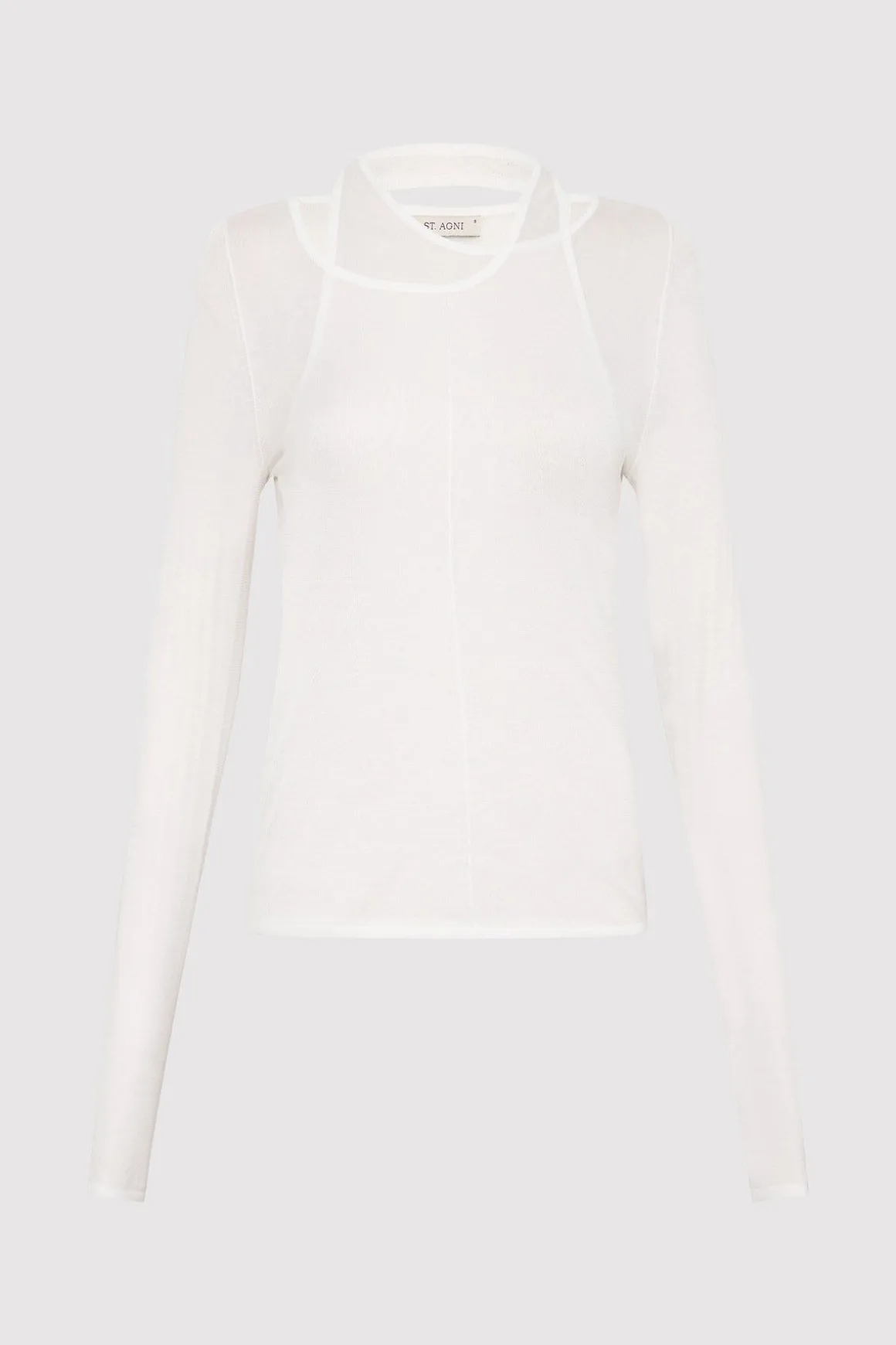 St. Agni Semi Sheer Loop Top - White