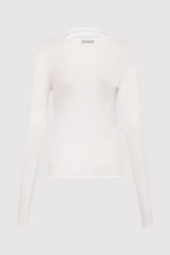 St. Agni Semi Sheer Loop Top - White