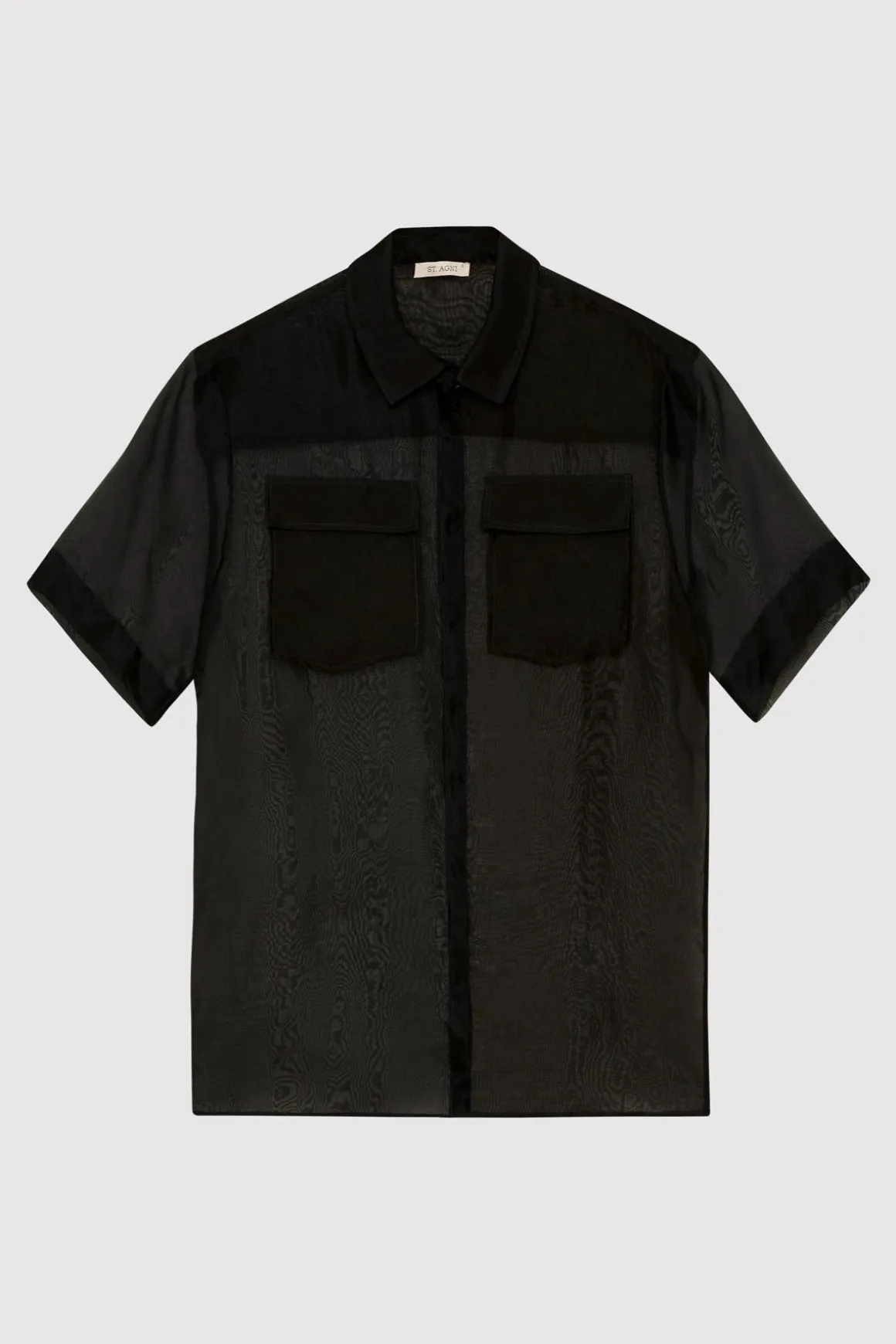 St. Agni Sheer Organza Shirt - Black