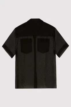 St. Agni Sheer Organza Shirt - Black