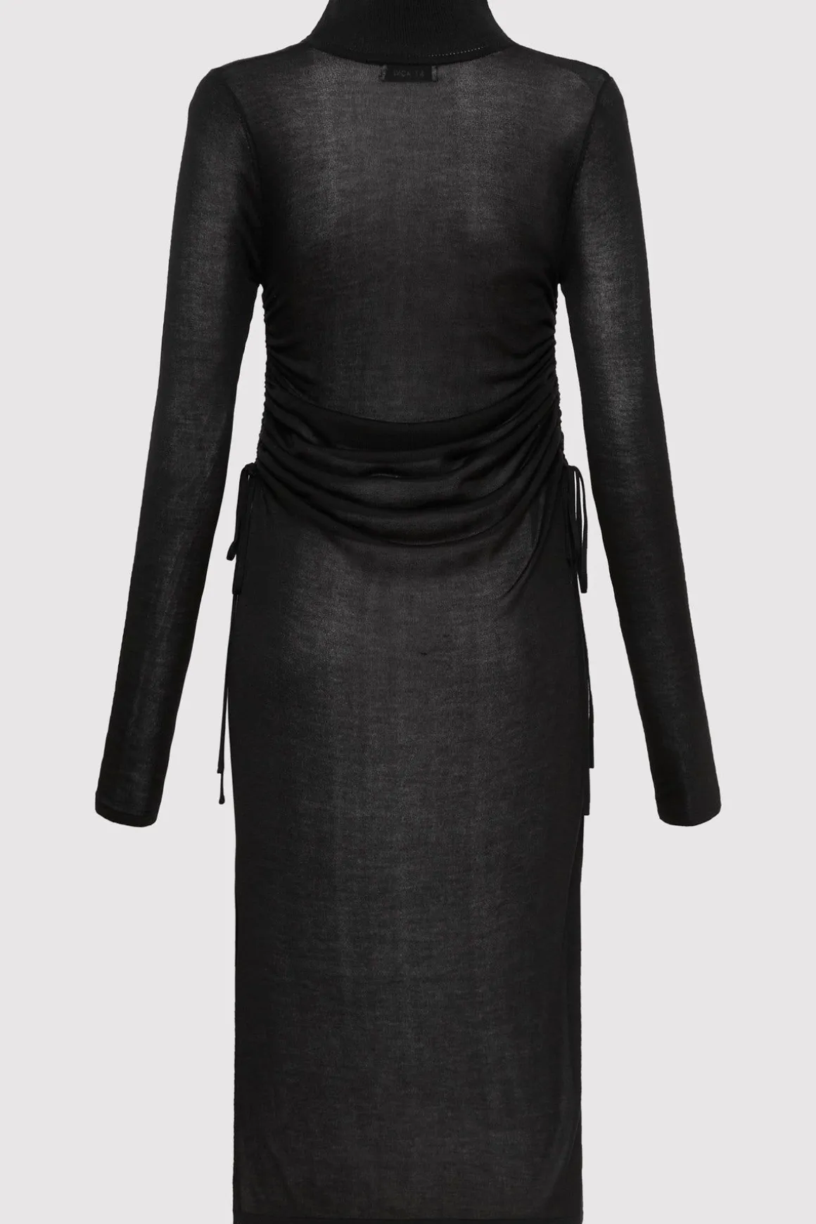 St. Agni Sheer Ruched Dress - Black