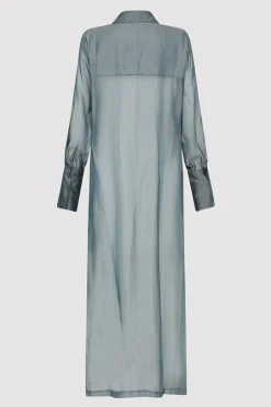 St. Agni Sheer Shirt Dress - Slate