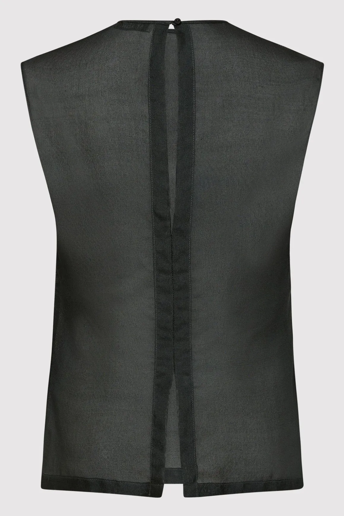 St. Agni Sheer Silk Gauze Top - Soot
