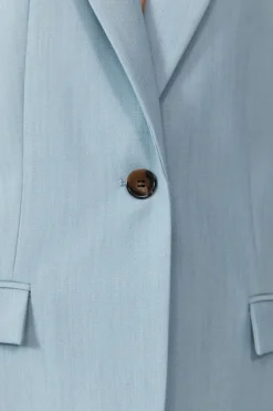 St. Agni Single Button Tailored Blazer - Stone Blue