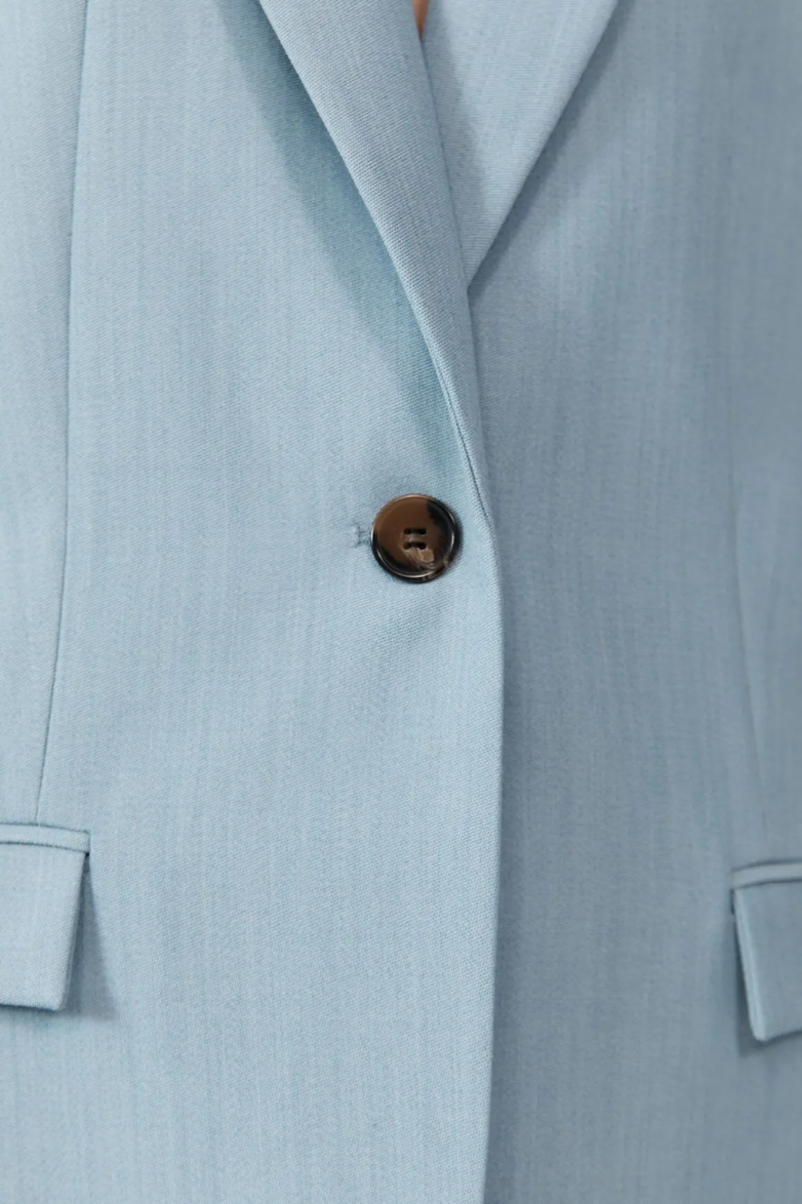 St. Agni Single Button Tailored Blazer - Stone Blue