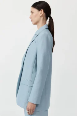 St. Agni Single Button Tailored Blazer - Stone Blue
