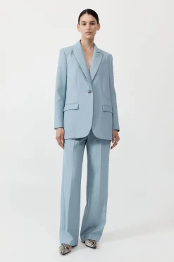 St. Agni Single Button Tailored Blazer - Stone Blue