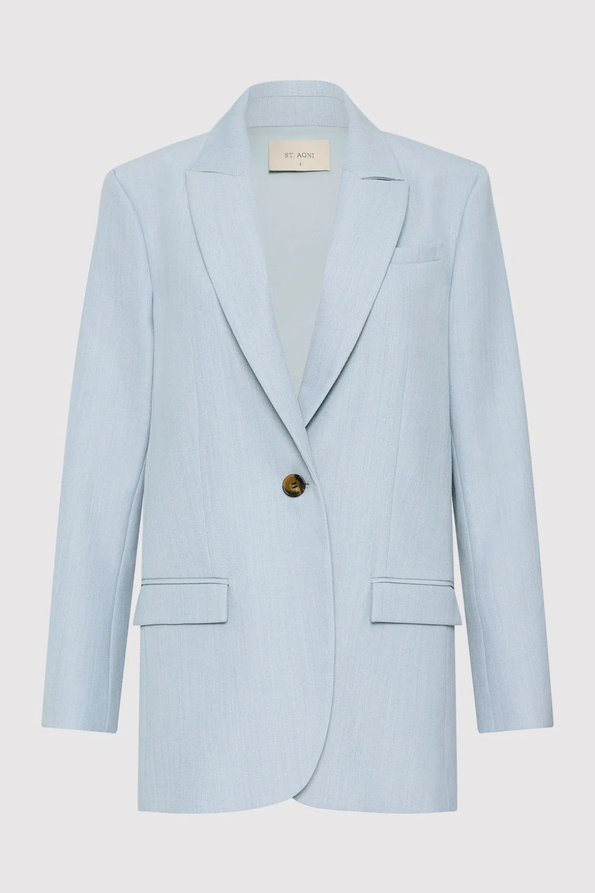 St. Agni Single Button Tailored Blazer - Stone Blue