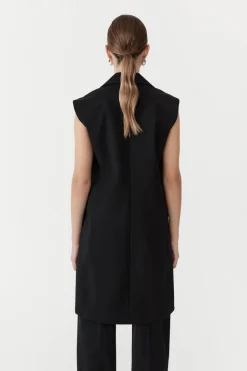 St. Agni Sleeveless Tailored Blazer - Black