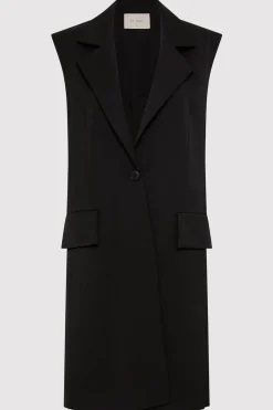St. Agni Sleeveless Tailored Blazer - Black