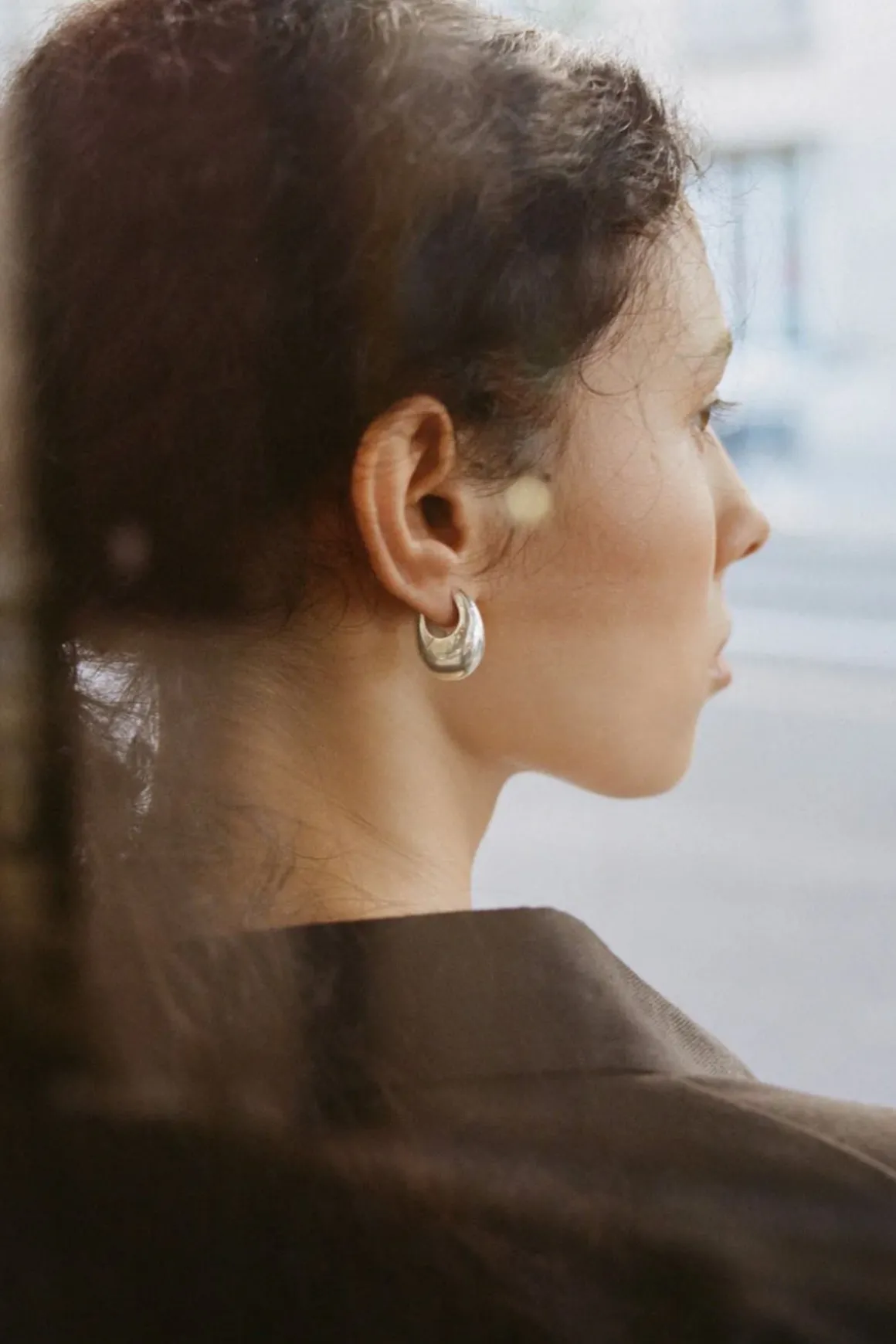 St. Agni Sloping Hinge Hoops - by ANNIKA INEZ