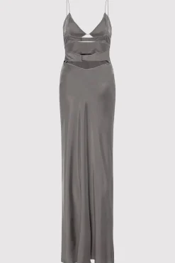 St. Agni Soft Silk Bra Bias Slip - Pewter Grey