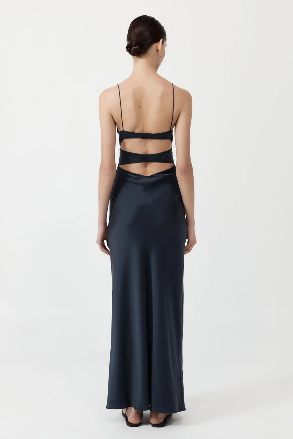 St. Agni Soft Silk Bra Bias Slip - Inkwell