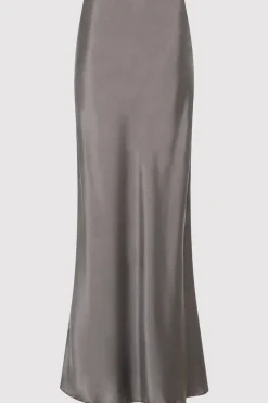 St. Agni Soft Silk Maxi Skirt - Pewter Grey