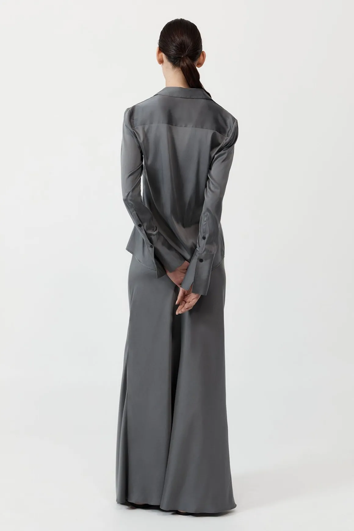 St. Agni Soft Silk Shirt - Pewter Grey