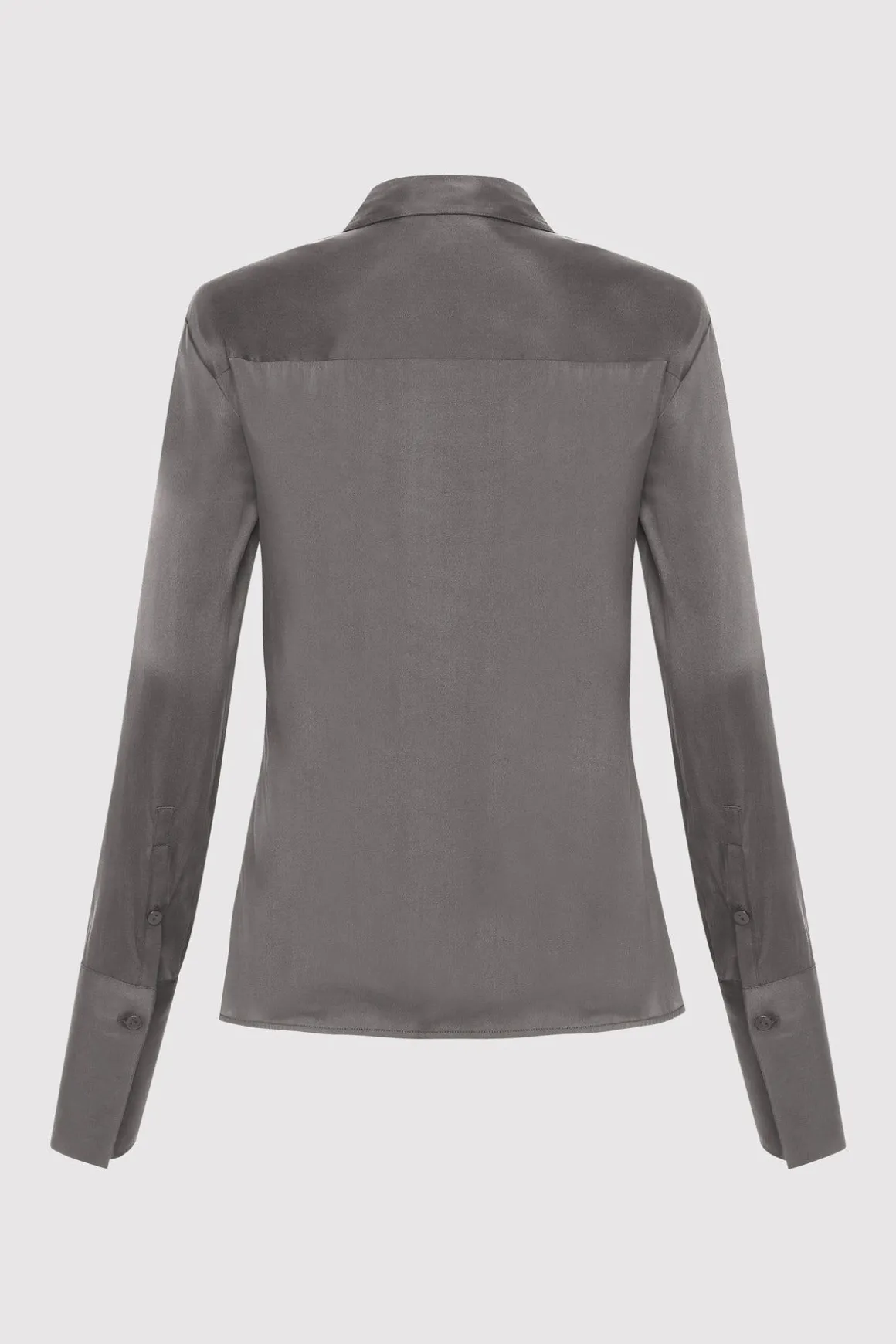 St. Agni Soft Silk Shirt - Pewter Grey