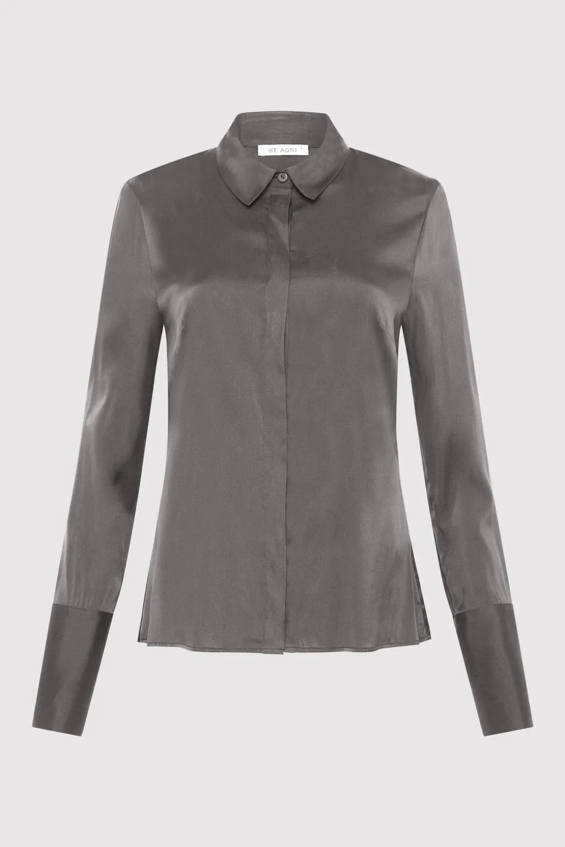 St. Agni Soft Silk Shirt - Pewter Grey