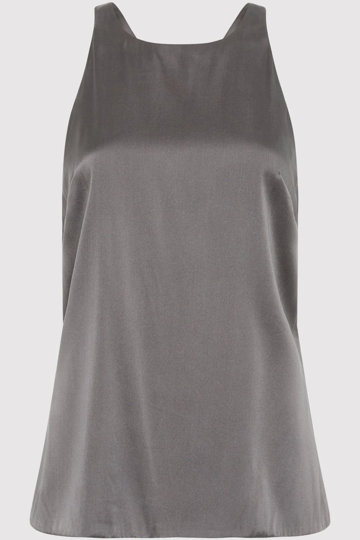 St. Agni Soft Silk Suspender Top - Pewter Grey