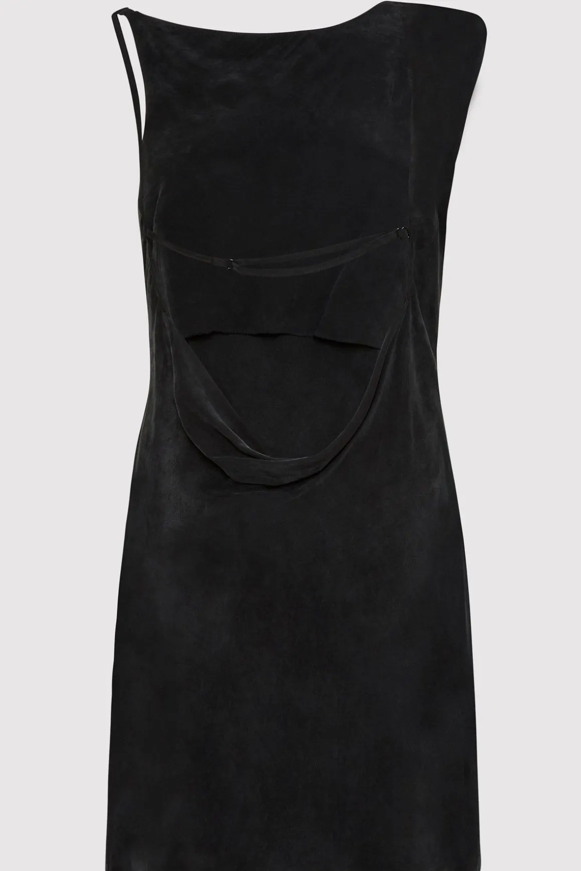 St. Agni Sophia Drape Mini Dress - Washed Black