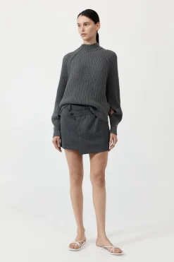 St. Agni Split Sleeve Jumper - Smoke