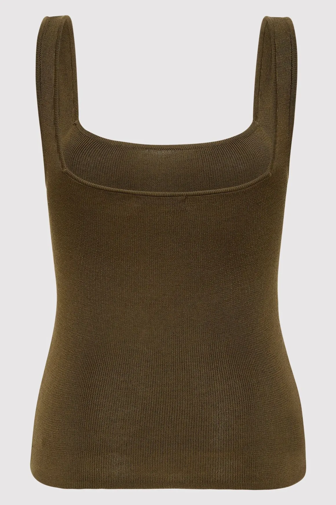 St. Agni Square Neck Knit Singlet - Kelp