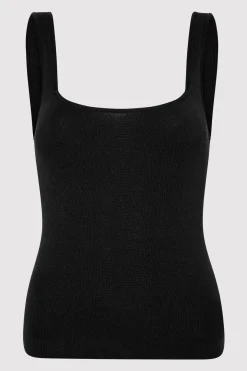 St. Agni Square Neck Knit Singlet - Black