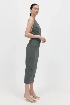 St. Agni Square Neck Top - Thyme