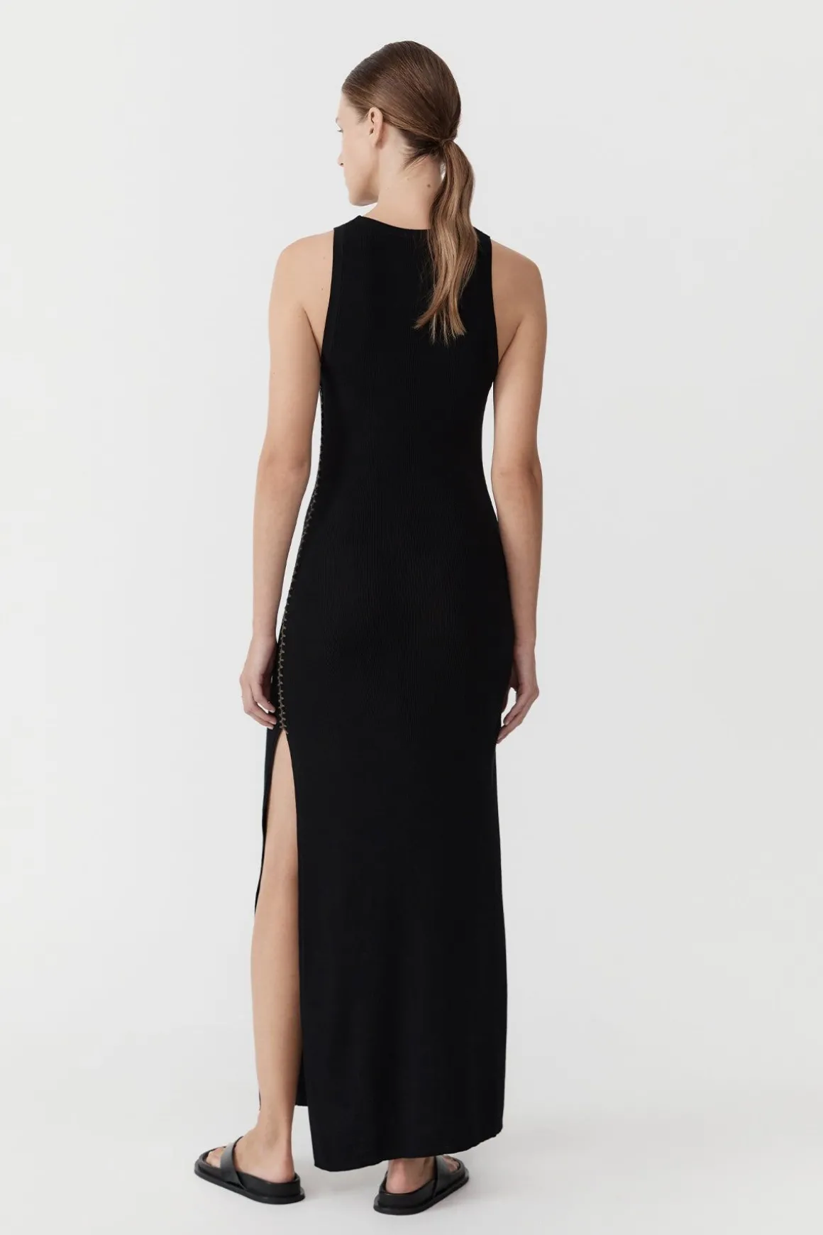 St. Agni Stitch Detail Dress - Black