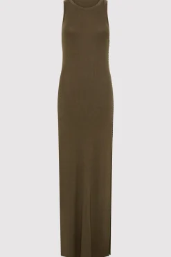 St. Agni Stitch Detail Dress - Kelp
