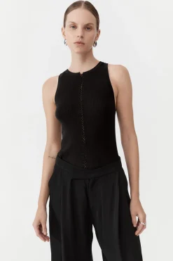 St. Agni Stitch Detail Tank - Black