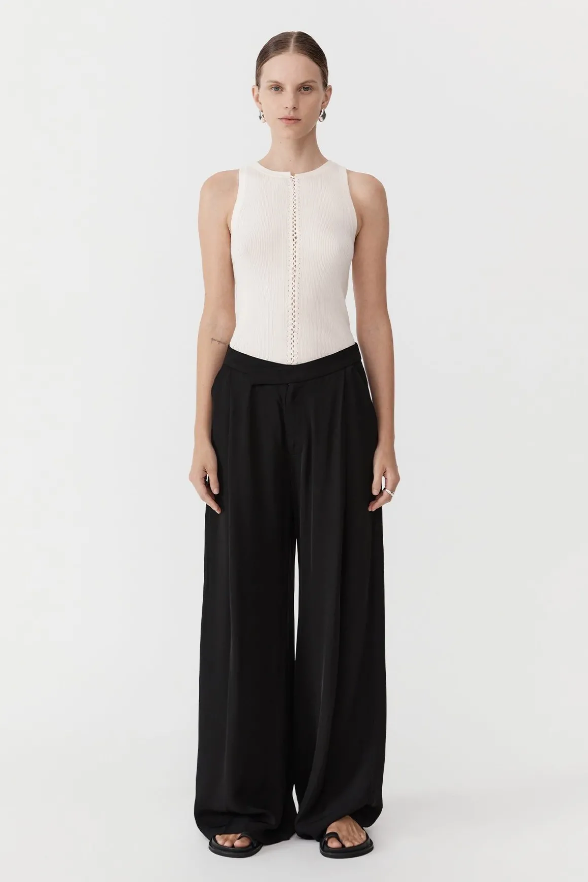 St. Agni Stitch Detail Tank - Ivory