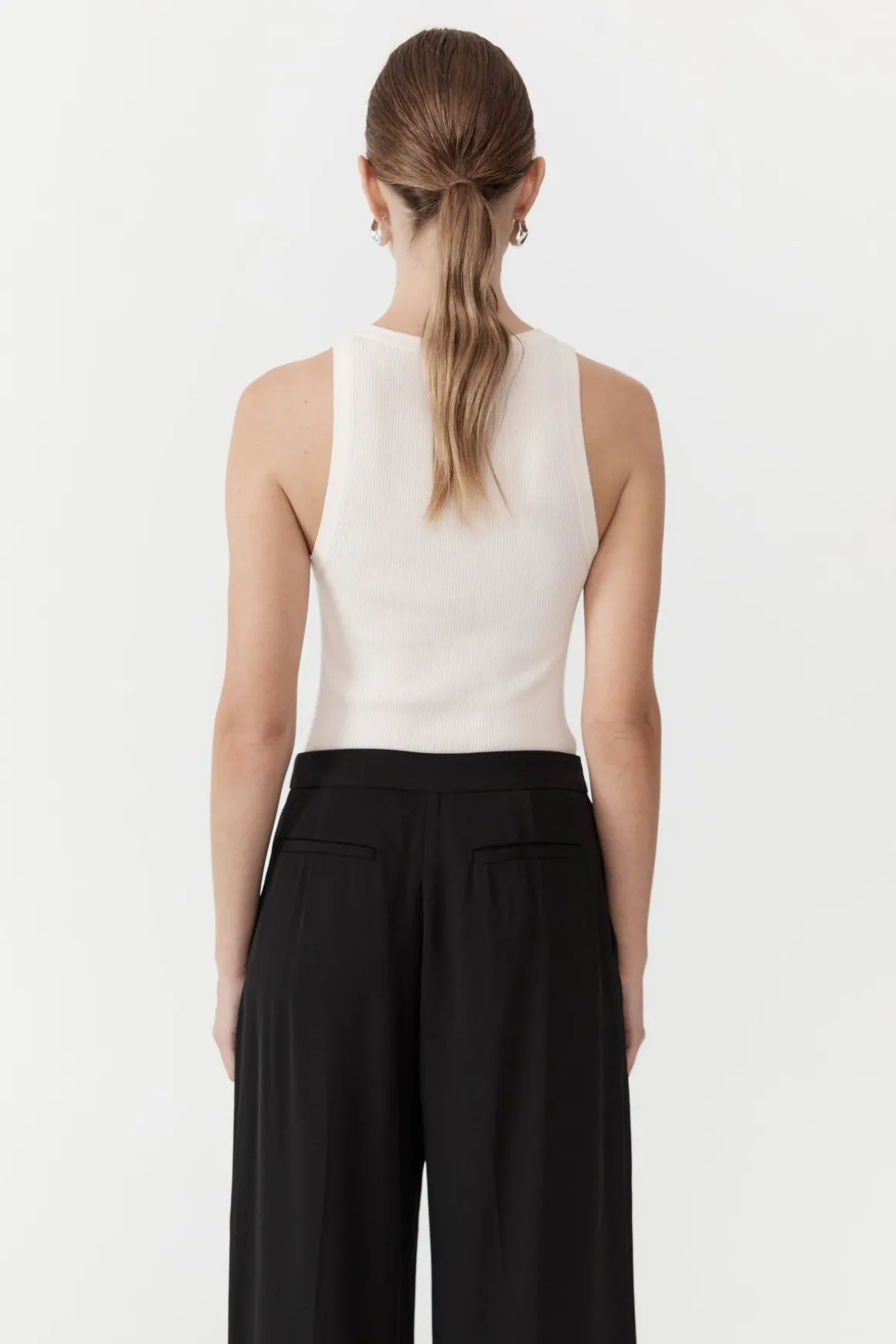 St. Agni Stitch Detail Tank - Ivory