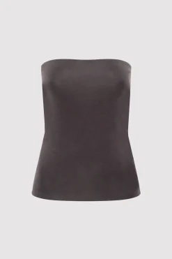 St. Agni Strapless Jersey Top - Graphite
