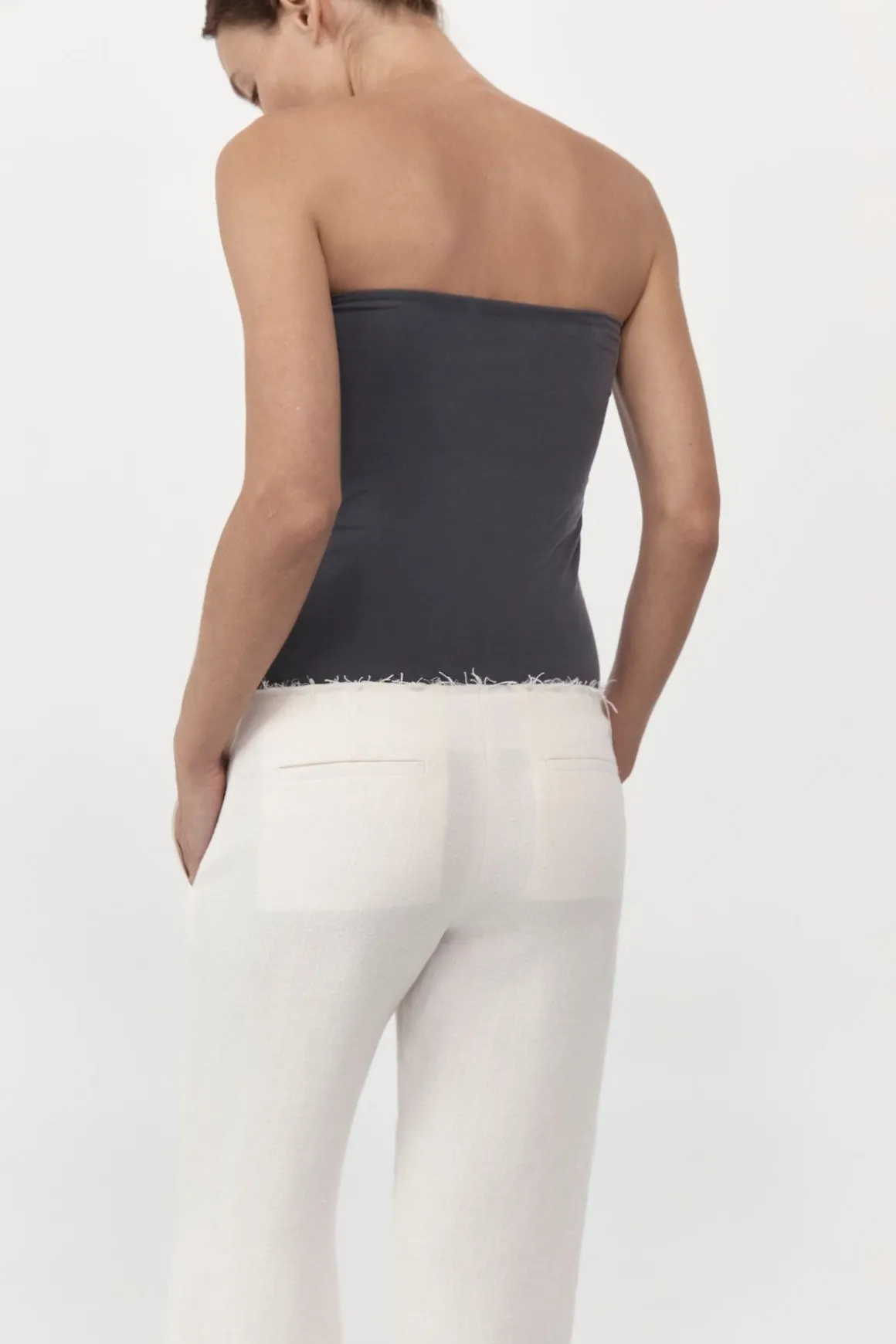 St. Agni Strapless Jersey Top - Graphite