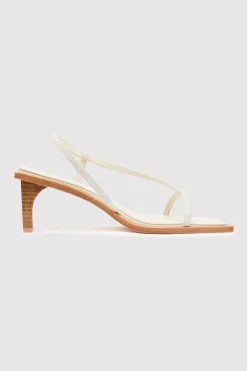 St. Agni Suede Strap Heel - Cool White
