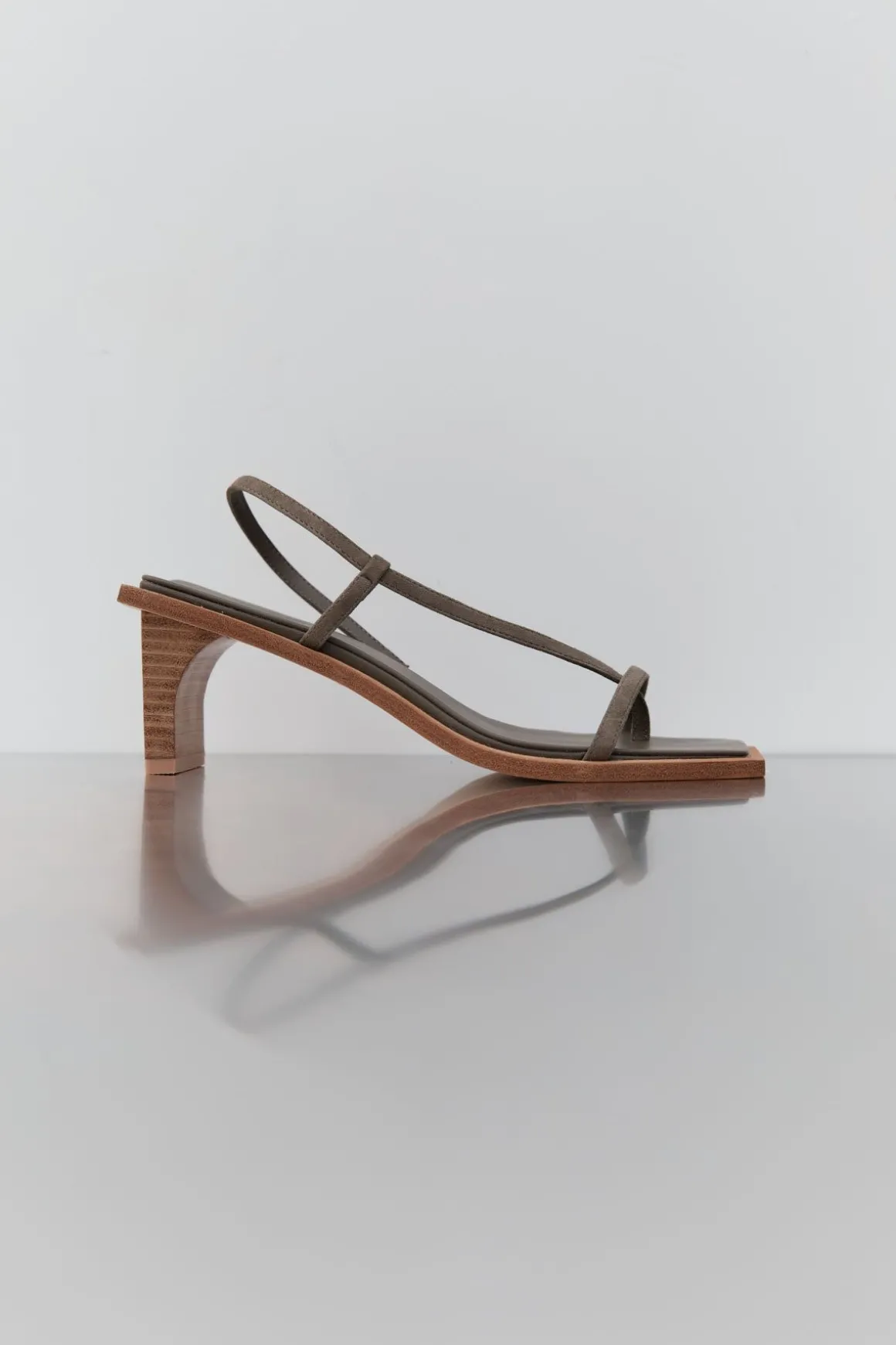 St. Agni Suede Strap Heel - Kelp