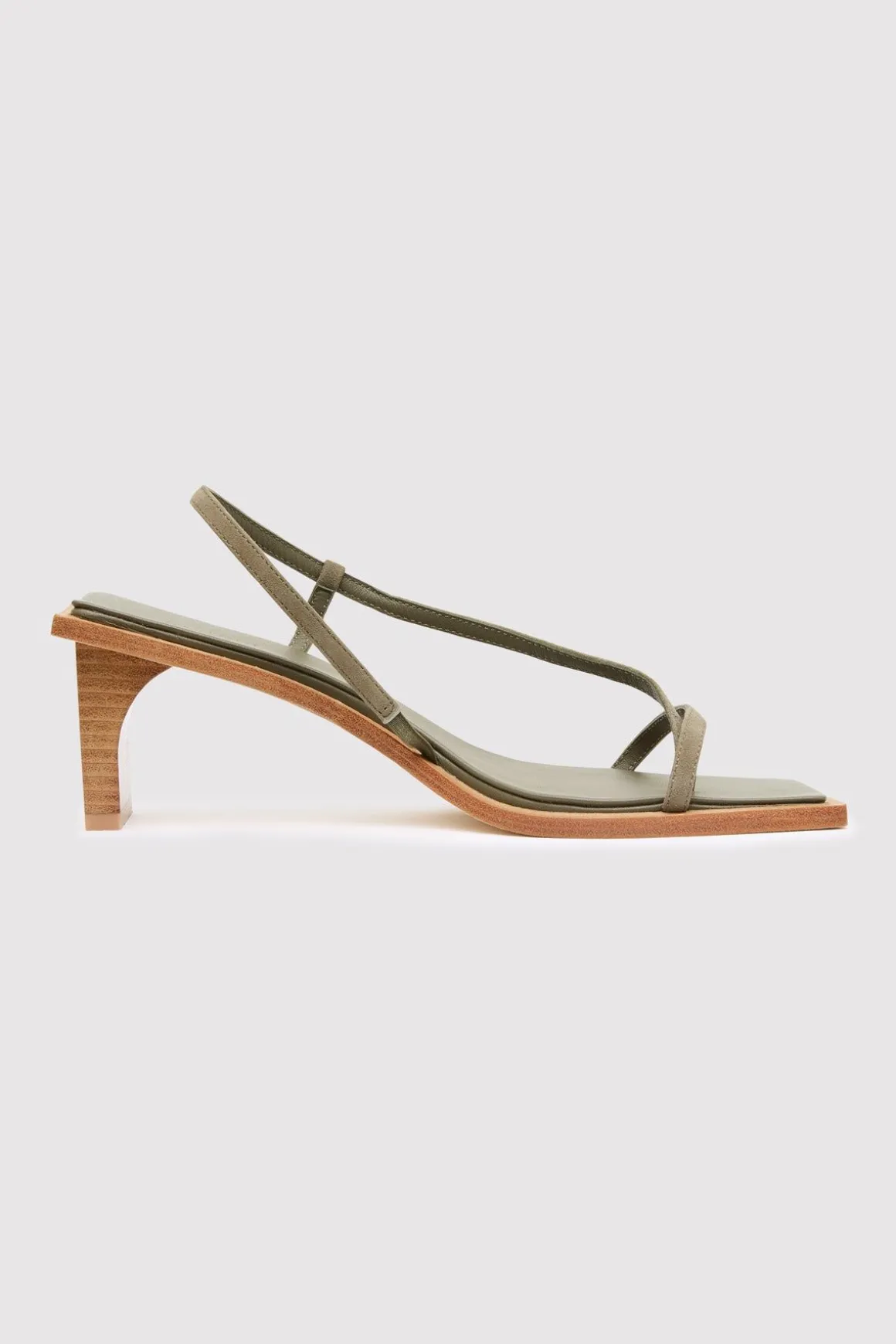St. Agni Suede Strap Heel - Kelp