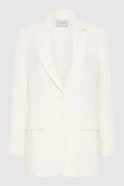 St. Agni Tailored Linen Blazer - Ivory