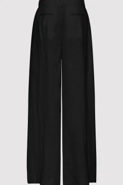 St. Agni Tailored Linen Pants - Black