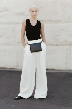 St. Agni Tailored Linen Pants - Ivory