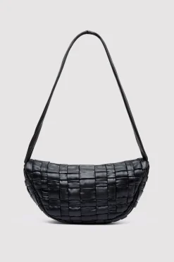 St. Agni Textured Crescent Bag - Black