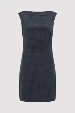 St. Agni Textured Open Back Mini Dress - Ink