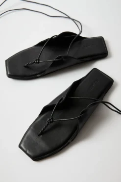 St. Agni Tie Up Sandal - Black
