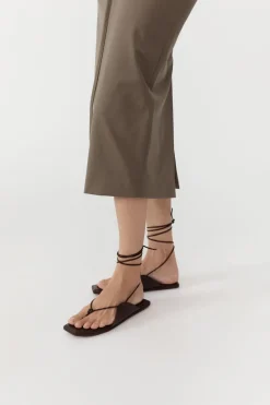 St. Agni Tie Up Sandal - Chocolate