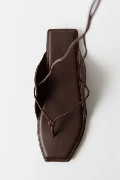 St. Agni Tie Up Sandal - Chocolate