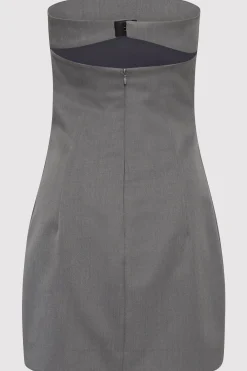 St. Agni Tuck Mini Dress - Pewter Grey