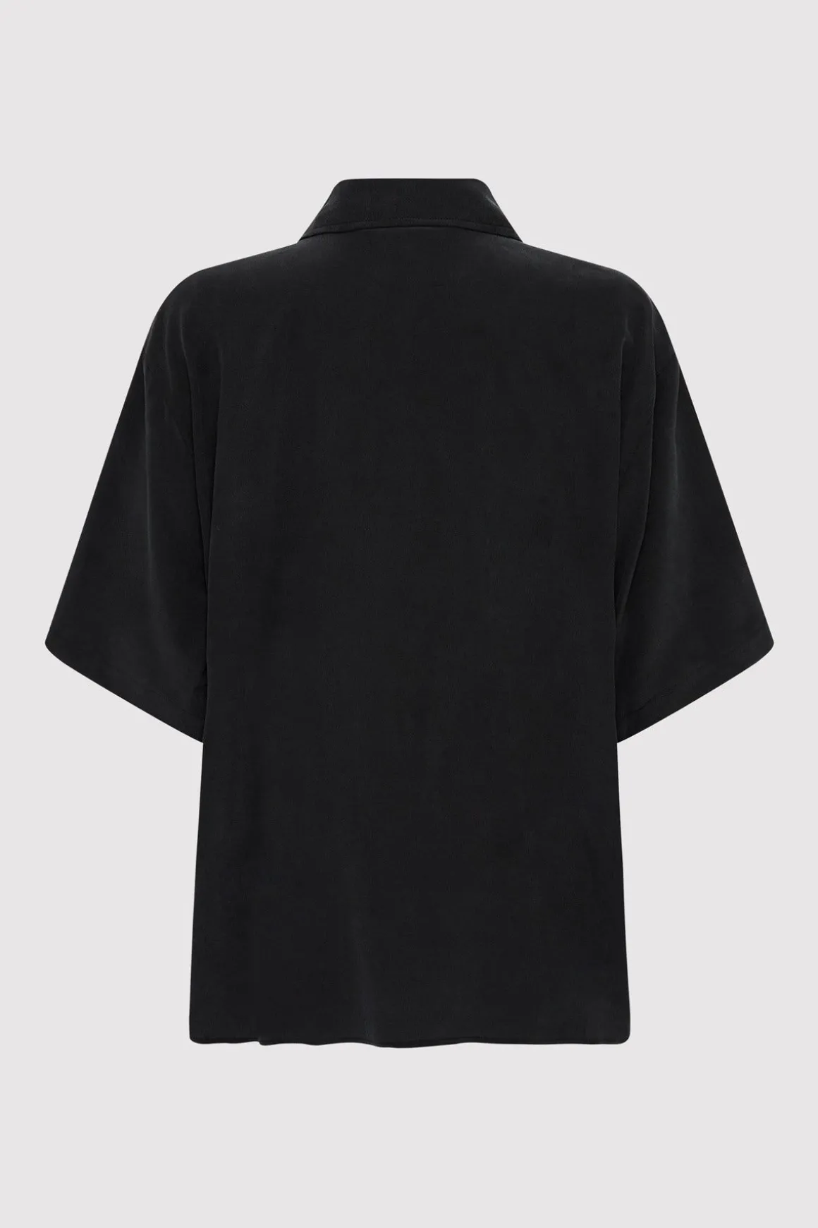 St. Agni Unisex Silk Shirt - Washed Black