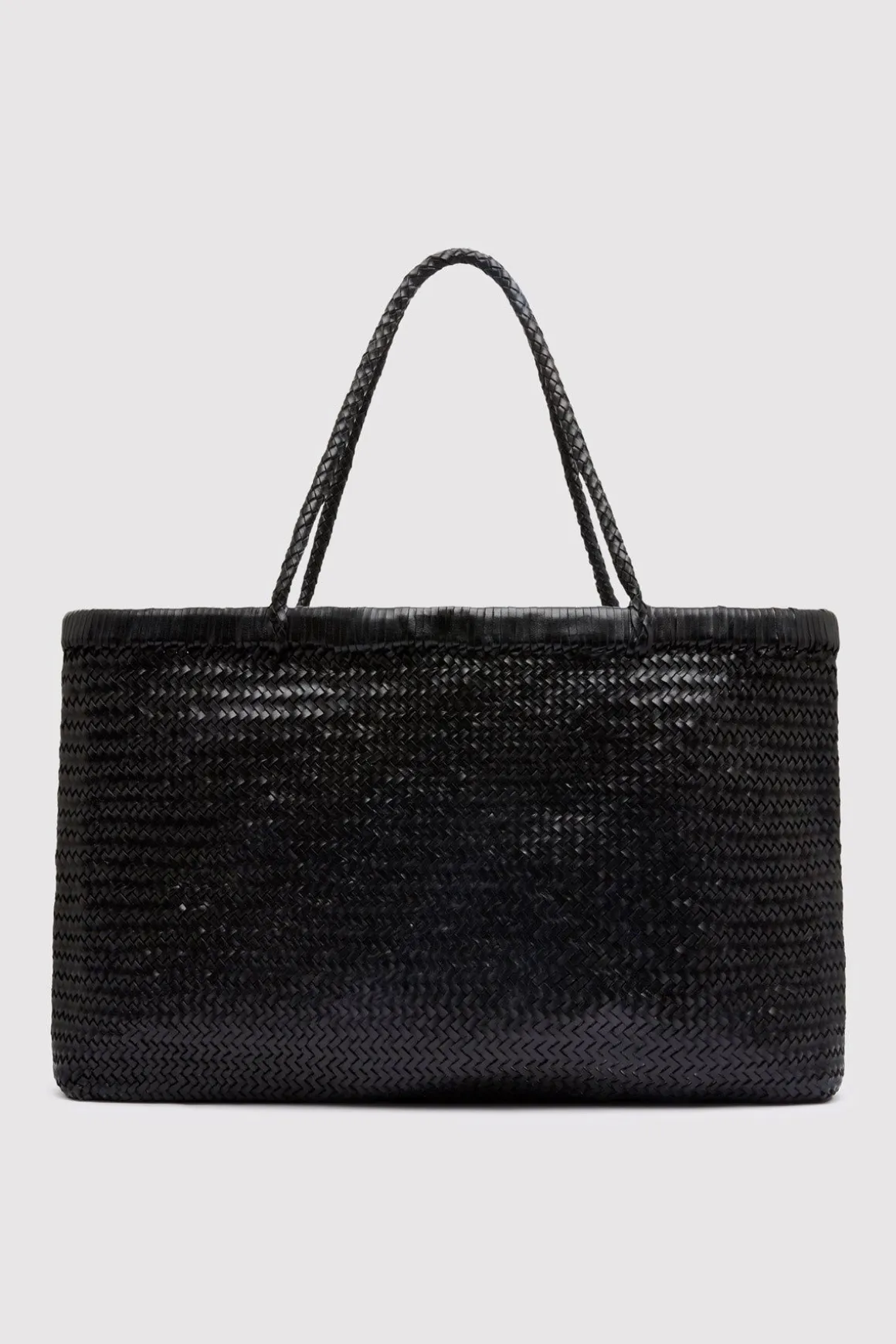 St. Agni Wide Bagu Woven Tote - Black