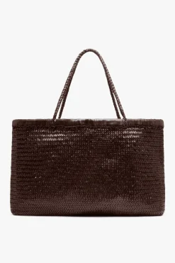St. Agni Wide Bagu Woven Tote - Chocolate